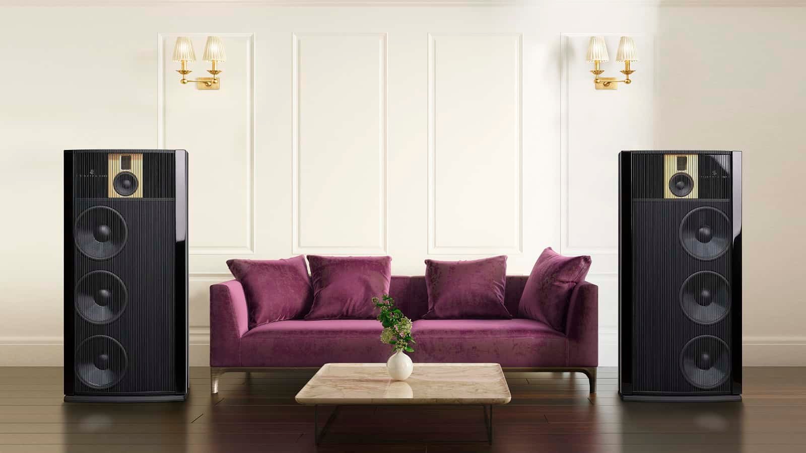 Luxury home audio installation with high-end speakers
